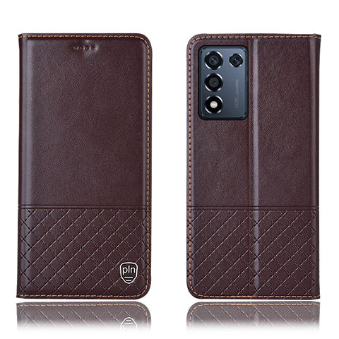 Funda de Cuero Cartera con Soporte Carcasa H10P para Oppo K9S 5G Marron