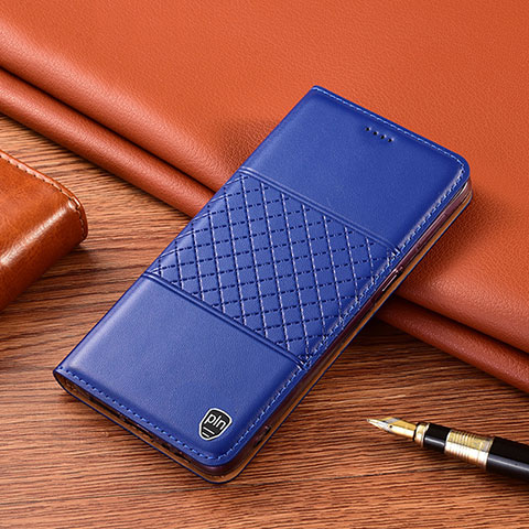 Funda de Cuero Cartera con Soporte Carcasa H10P para Samsung Galaxy F52 5G Azul