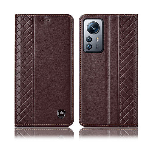 Funda de Cuero Cartera con Soporte Carcasa H10P para Xiaomi Mi 12 Pro 5G Marron