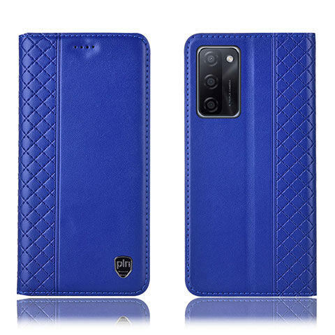 Funda de Cuero Cartera con Soporte Carcasa H11P para Oppo A55S 5G Azul