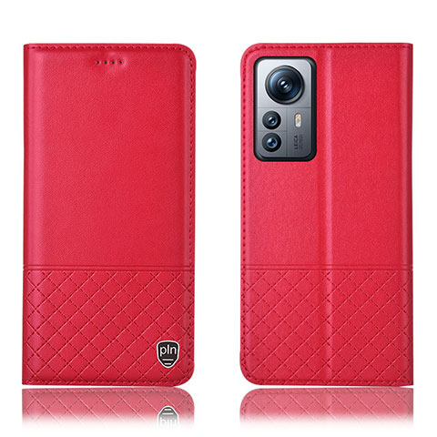 Funda de Cuero Cartera con Soporte Carcasa H11P para Xiaomi Mi 12 5G Rojo