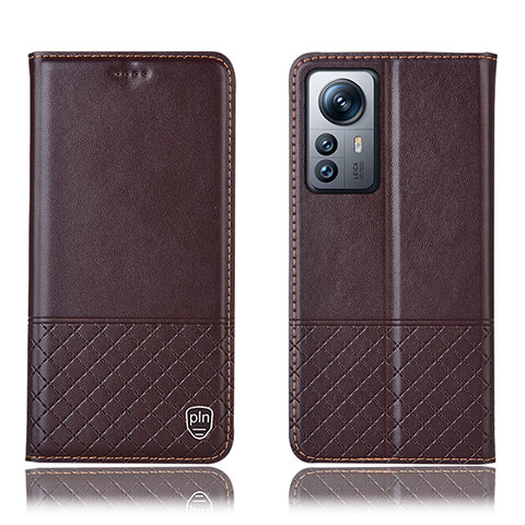 Funda de Cuero Cartera con Soporte Carcasa H11P para Xiaomi Mi 12 Pro 5G Marron