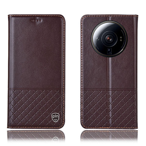 Funda de Cuero Cartera con Soporte Carcasa H11P para Xiaomi Mi 12 Ultra 5G Marron