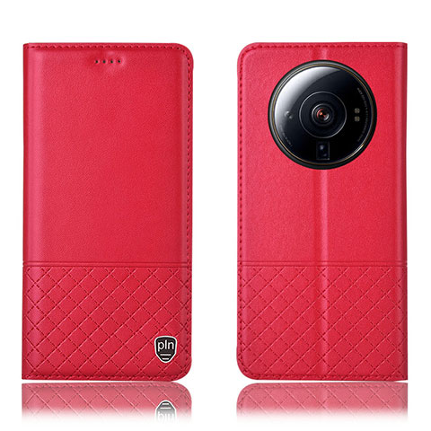 Funda de Cuero Cartera con Soporte Carcasa H11P para Xiaomi Mi 12 Ultra 5G Rojo