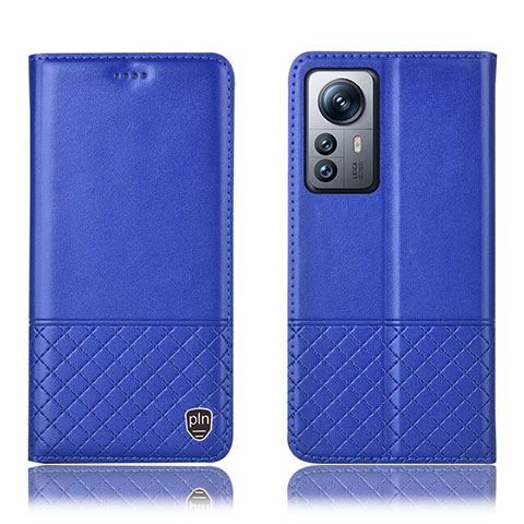 Funda de Cuero Cartera con Soporte Carcasa H11P para Xiaomi Mi 12X 5G Azul