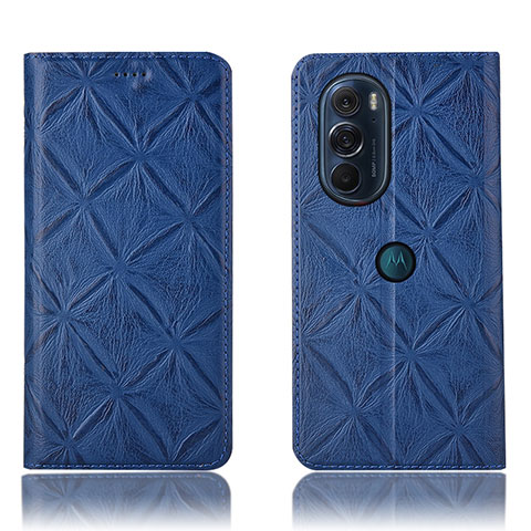 Funda de Cuero Cartera con Soporte Carcasa H15P para Motorola Moto Edge X30 5G Azul