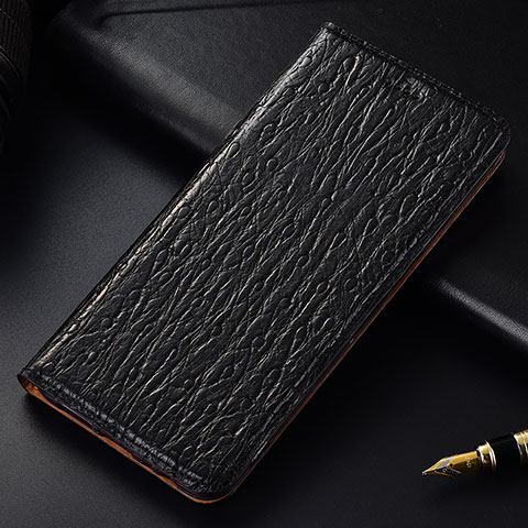 Funda de Cuero Cartera con Soporte Carcasa H15P para Samsung Galaxy M30 Negro