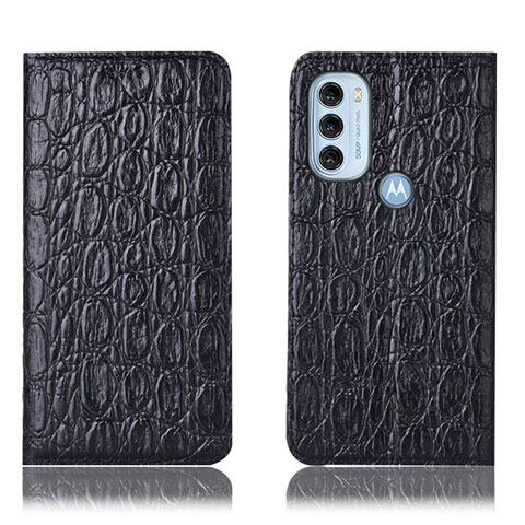 Funda de Cuero Cartera con Soporte Carcasa H16P para Motorola Moto G71 5G Negro