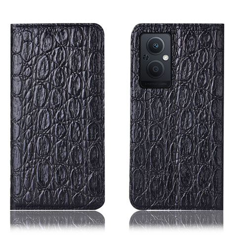 Funda de Cuero Cartera con Soporte Carcasa H16P para Oppo Reno8 Z 5G Negro