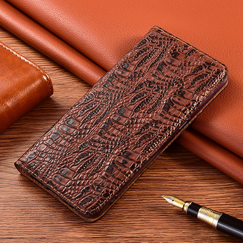 Funda de Cuero Cartera con Soporte Carcasa H17P para Apple iPhone 11 Marron