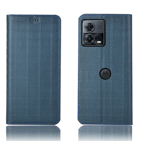 Funda de Cuero Cartera con Soporte Carcasa H17P para Motorola Moto Edge 30 Fusion 5G Azul