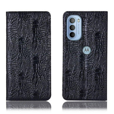 Funda de Cuero Cartera con Soporte Carcasa H17P para Motorola Moto G31 Negro