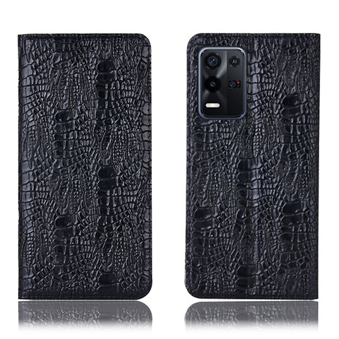 Funda de Cuero Cartera con Soporte Carcasa H17P para Oppo K9X 5G Negro