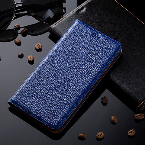 Funda de Cuero Cartera con Soporte Carcasa H17P para Vivo iQOO 9 Pro 5G Azul