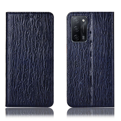 Funda de Cuero Cartera con Soporte Carcasa H18P para Oppo A53s 5G Azul