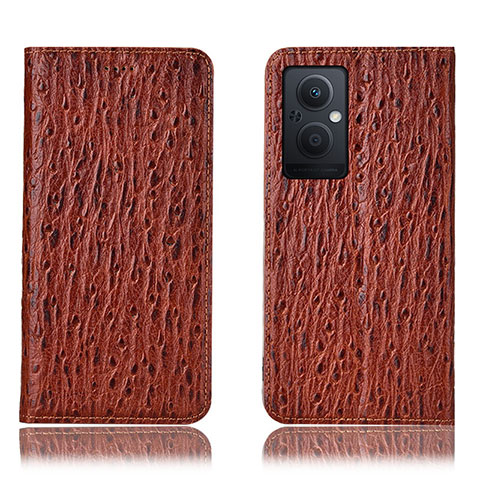 Funda de Cuero Cartera con Soporte Carcasa H18P para Oppo F21s Pro 5G Marron