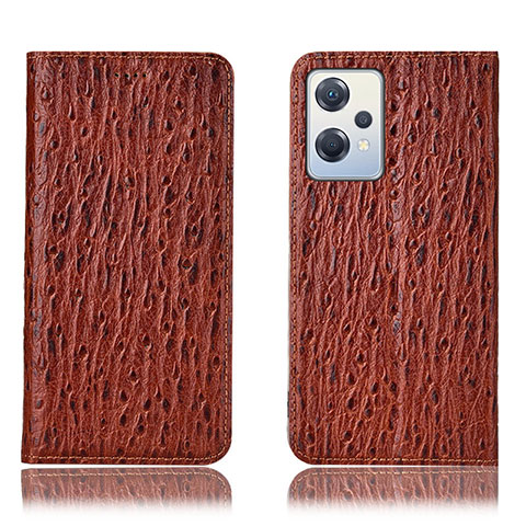 Funda de Cuero Cartera con Soporte Carcasa H18P para Oppo K10X 5G Marron