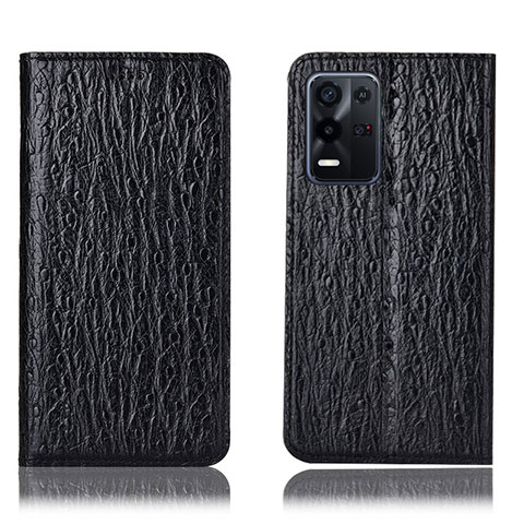 Funda de Cuero Cartera con Soporte Carcasa H18P para Oppo K9X 5G Negro