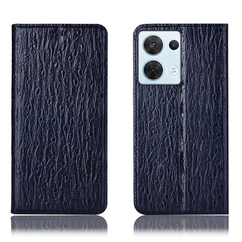 Funda de Cuero Cartera con Soporte Carcasa H18P para Oppo Reno8 5G Azul