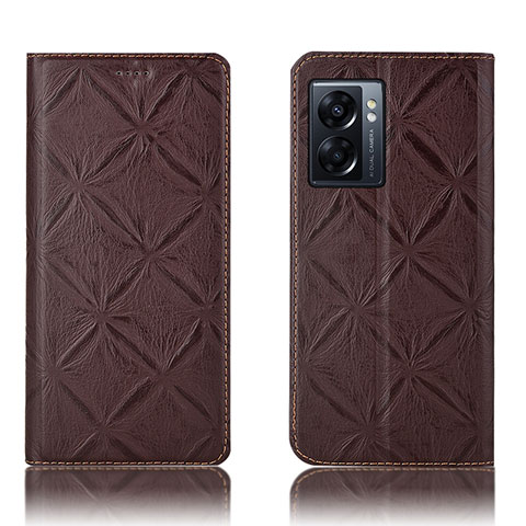 Funda de Cuero Cartera con Soporte Carcasa H19P para OnePlus Nord N300 5G Marron