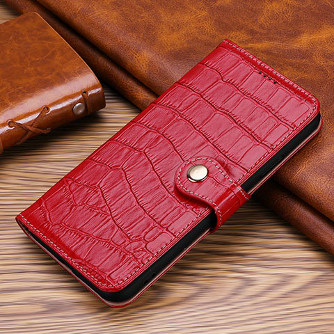 Funda de Cuero Cartera con Soporte Carcasa H21 para Apple iPhone 13 Pro Max Rojo