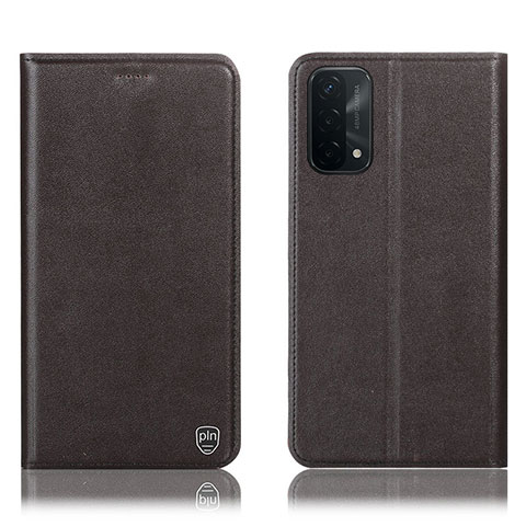 Funda de Cuero Cartera con Soporte Carcasa H21P para OnePlus Nord N200 5G Marron