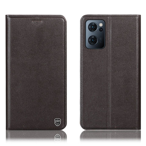 Funda de Cuero Cartera con Soporte Carcasa H21P para Oppo Find X5 Lite 5G Marron