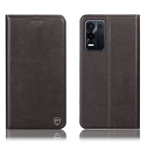 Funda de Cuero Cartera con Soporte Carcasa H21P para Oppo K9X 5G Marron