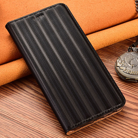 Funda de Cuero Cartera con Soporte Carcasa H23P para Samsung Galaxy A41 Negro