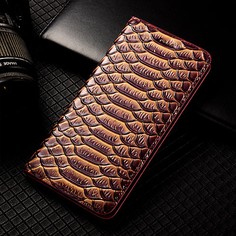 Funda de Cuero Cartera con Soporte Carcasa H25P para Apple iPhone 6 Marron