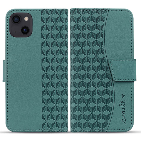 Funda de Cuero Cartera con Soporte Carcasa HF1 para Apple iPhone 14 Verde