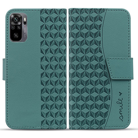 Funda de Cuero Cartera con Soporte Carcasa HF1 para Xiaomi Redmi Note 10 4G Verde