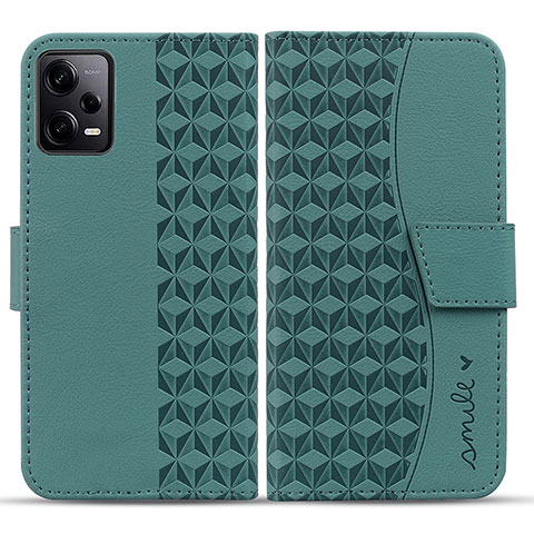 Funda de Cuero Cartera con Soporte Carcasa HF1 para Xiaomi Redmi Note 12 Pro+ Plus 5G Verde