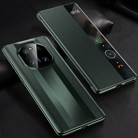 Funda de Cuero Cartera con Soporte Carcasa K01 para Huawei Mate 40E Pro 4G Verde Noche