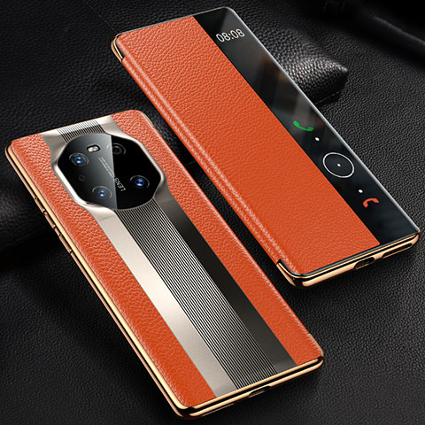 Funda de Cuero Cartera con Soporte Carcasa K01 para Huawei Mate 40E Pro 5G Naranja