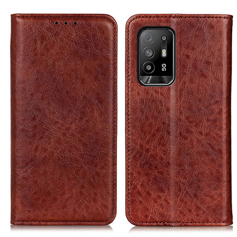 Funda de Cuero Cartera con Soporte Carcasa K01Z para Oppo A94 5G Marron