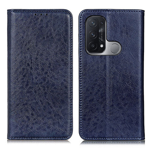 Funda de Cuero Cartera con Soporte Carcasa K01Z para Oppo Reno5 A Azul