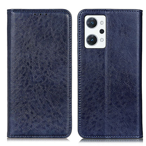 Funda de Cuero Cartera con Soporte Carcasa K01Z para Oppo Reno7 A Azul