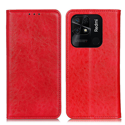 Funda de Cuero Cartera con Soporte Carcasa K01Z para Xiaomi Redmi 10 Power Rojo