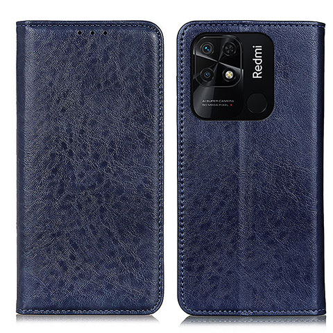 Funda de Cuero Cartera con Soporte Carcasa K01Z para Xiaomi Redmi 10C 4G Azul