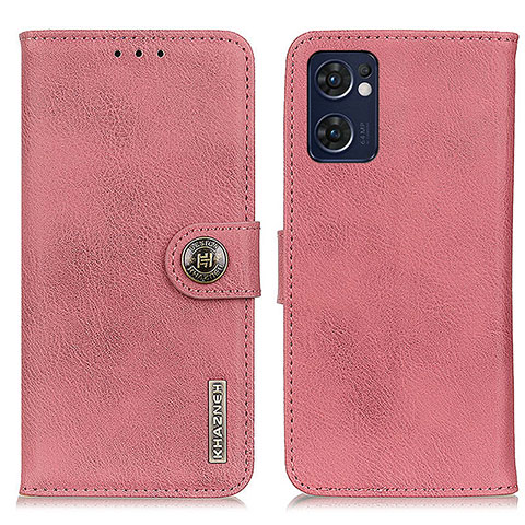 Funda de Cuero Cartera con Soporte Carcasa K02Z para Oppo Reno7 5G Rosa