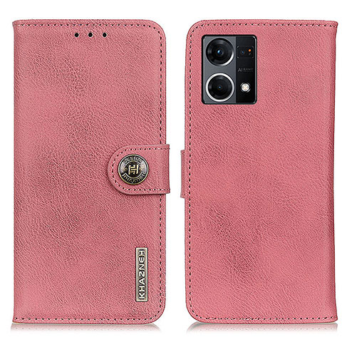 Funda de Cuero Cartera con Soporte Carcasa K02Z para Oppo Reno8 4G Rosa