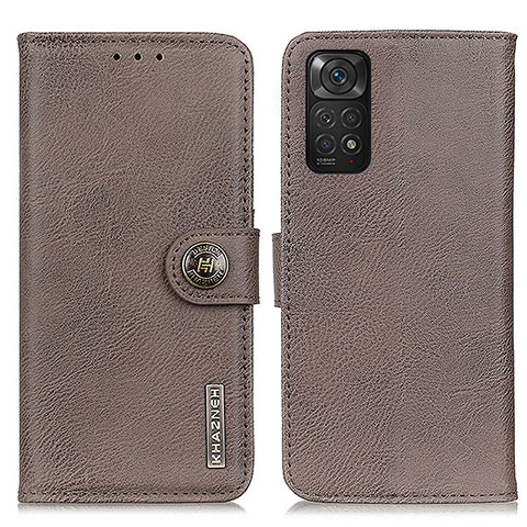 Funda de Cuero Cartera con Soporte Carcasa K02Z para Xiaomi Redmi Note 11 4G (2022) Gris