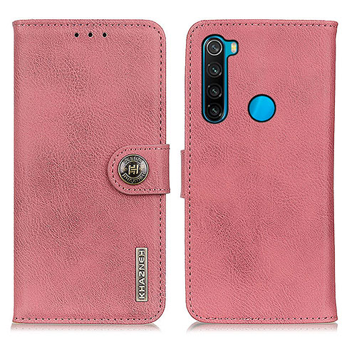 Funda de Cuero Cartera con Soporte Carcasa K02Z para Xiaomi Redmi Note 8 (2021) Rosa