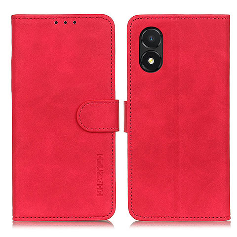 Funda de Cuero Cartera con Soporte Carcasa K03Z para Huawei Honor X5 Rojo