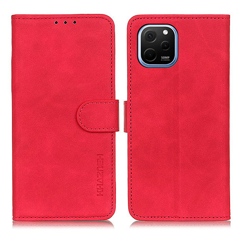 Funda de Cuero Cartera con Soporte Carcasa K03Z para Huawei Nova Y61 Rojo