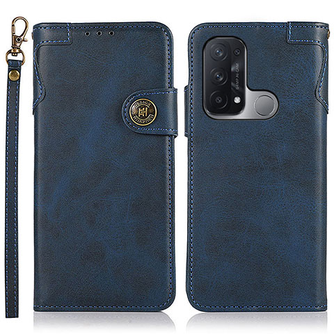 Funda de Cuero Cartera con Soporte Carcasa K03Z para Oppo Reno5 A Azul