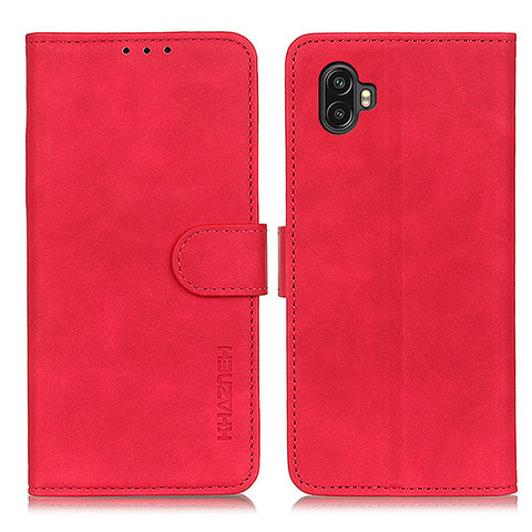 Funda de Cuero Cartera con Soporte Carcasa K03Z para Samsung Galaxy XCover 6 Pro 5G Rojo