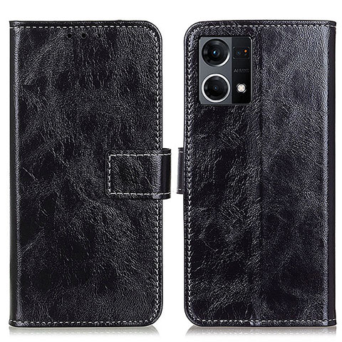 Funda de Cuero Cartera con Soporte Carcasa K04Z para Oppo F21s Pro 4G Negro