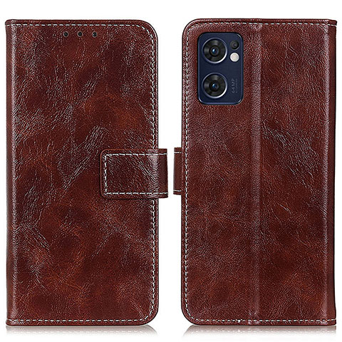 Funda de Cuero Cartera con Soporte Carcasa K04Z para Oppo Find X5 Lite 5G Marron